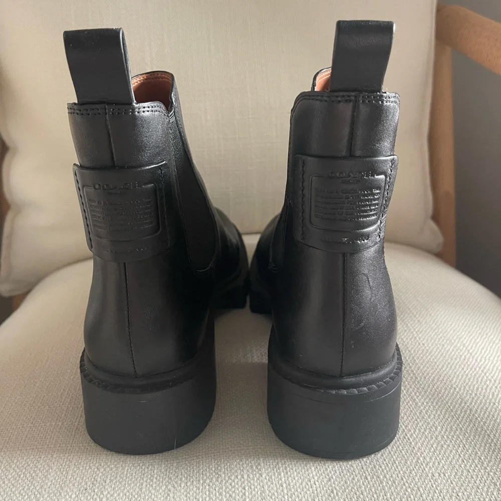 Coach Lyden Black Leather Boot - Picture 4 of 6